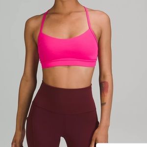 Lululemon flow y bra in sonic pink  excellent condition size 4